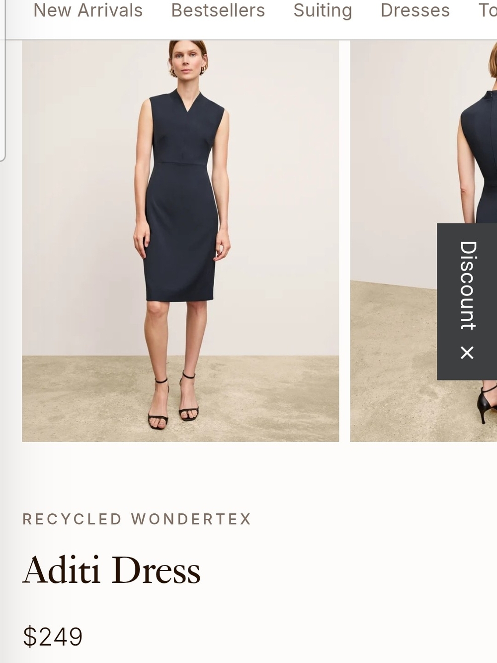 Aditi 3.0 Dress - Recycled Wondertex Midnight Navy Sheath